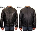 Knoles & Carter Men's Chest Zipper Open-Bottom Style Leather Jacket