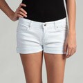 U-51 Junior's White Stretch Denim Shorts
