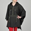 Katie Todd Women's Hooded Zipper and Pocket Detail Rain Poncho