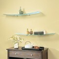 Concavo Clear Glass 8-inch x 40-inch Shelf Kit with Brackets