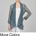 Katie Todd Women's Cotton Mesh 3/4 Sleeve Cozy Cardigan