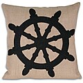 Thro Retro Wheel Printed Jute Pillow (20 x 20)