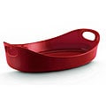 Rachael Ray Stoneware Bubble & Brown Red Large Oval Oven Baker