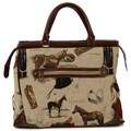 Oleg Cassini Pony Up Tapestry Dowel Rod Tote Bag