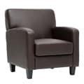 Peacock Brown Leather Modern Club Chair