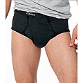 Hanes Classics Men's Black/ Grey Full-cut Briefs (Pack of 3)
