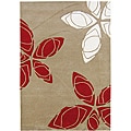 Handmade Sabrina Golden Olive Wool Rug (8' x 10')