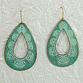 Handcrafted Green 'RainDrop' Earrings (India)