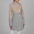 Tahari Women's Color Block Stand Collar Trench Coat