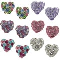 10-karat Gold Heart-shaped Multicolored-crystal Stud Earrings