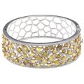 18k White and Yellow Gold 12 1/10ct TDW White and Yellow Diamond Bangle (IJ, I1-I2)