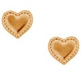 10k Yellow Gold Children's Small Bordered Heart Earrings