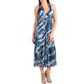 Stanzino Women's Plus Size Teal/ Light Grey Empire Cut Long Dress