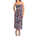 Stanzino Women's Plus Size Black/ Pink Zebra Print Long Dress