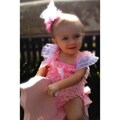 Pink and White Pettilace Romper Set