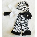 Baby Girl Black Zebra Lace Ruffles Gift Set
