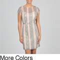 Sharagano Women's Lace Striped Dress