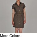 Sharagano Women's Belted Denim Shirtdress