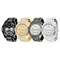 Geneva Platinum Rhinestone-accented Link Watch