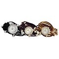 Geneva Platinum Women's Rhinestone Multi-strand Wrap-around Watch