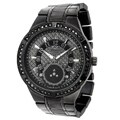 Geneva Men's Platinum Rhinestone-accented Link Watch