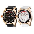 Geneva Platinum Men's Chronograph-style Simulated Leather Watch
