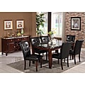 Radian Real Marble 7-piece Dining Set with Black Chairs