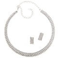 LinaJoy Silvertone Clear Cubic Zirconia Jewelry Set