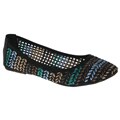 Elegant by Beston Women's 'Zinnia-3' Black Woven Flats