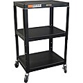 H. Wilson Metal Black Open Shelf Utility Audio Visual Cart