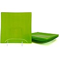 Lime Tempered Glass Dessert/Salad Plate Set