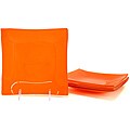 Orange Tempered Glass Dessert/Salad Plate Set