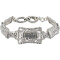 Sunstone Sterling Silver Bali Filigree Rectangle Toggle Bracelet