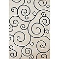 Hand-tufted Sarah Scrolls Off-white Wool Rug (8' x 10')