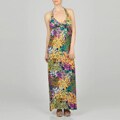 LA Gold Women's Allover Floral Maxi Dress