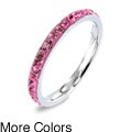 Stainless Steel Colored Cubic Zirconia Stackable Eternity Band