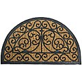 Rubber-Cal 'Isle of Crete' Half Moon Coir Rubber Mat