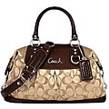 Coach Signature Ashley Sabrina Brown Fabric/Leather Satchel Bag