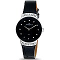 Skagen Women's Black Dial Leather Strap Watch