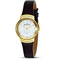 Skagen Women's Mother of Pearl Brown Leather Strap Watch