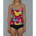 Island Love Women's Black/ Floral Faux Tankini