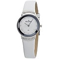 Skagen Women's Mother of Pearl White Leather Strap Watch