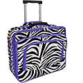 World Traveler Purple Trim Zebra Fashion Print Women's Rolling 17-inch Laptop Case