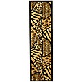 Hand-carved Animal Leopard Print Rug (2' x 6'9)