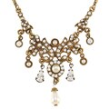 Sweet Romance Edwardian Vintage Crystal and Seed Pearl Necklace