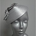 Swan Women's Silver Satin Ribbon Rose Fascinator Hat