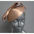 Swan Hat Women's Champagne Satin Ribbon Fascinator Hat