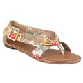 Neway by Beston Women's 'Zual' Tan Floral Sandals