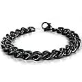 Men's High-polish Black-plated Stainless Steel Curb Chain Bracelet