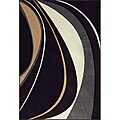 Allestra Movement Black Rug (5' x 8')